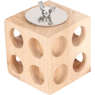 Jouet Bloc Oiseau Fourrage Déchiquetage Bloc Bois Perroquet Jouet à Mâcher pour Inséparables Calopsittes Perruches Ondulées 6cm/2.36in beige