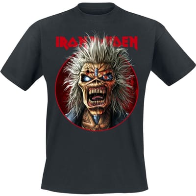 Iron Maiden T-shirt - Portrait Ed Crop Circle - S tot 4XL - voor Mannen - zwart