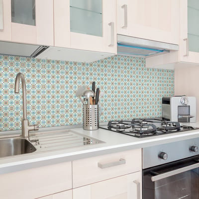Zelfklevende tegelmuurstickers voor keuken en badkamer - 30 Gianluca Azulejos tegelstickers - 30 stickers 20x20cm
