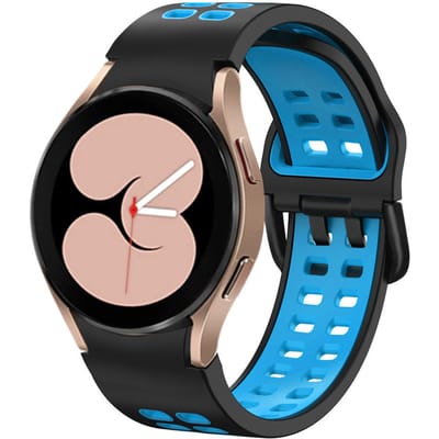 Samsung Galaxy Watch 4 40mm sport square bandje (zwart/lichtblauw)