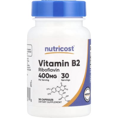 Nutricost, Vitamine B2, 400mg, 30 capsules