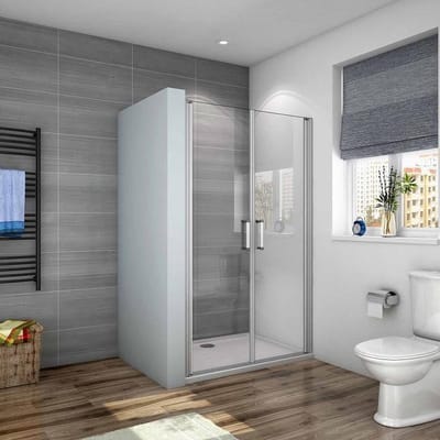 Douche Pendeldeur, 5 mm Helder Veiligheidsglas, Mat Grijs, 120X185cm
