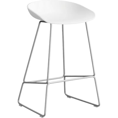 HAY About a Stool AAS 38 - white 2.0 - roestvrij staal - Standaard glijders kunststof - Zithoogte 65 cm