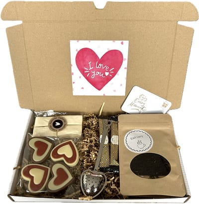 I love you thee brievenbus cadeau - theezeefje - nougat - honing - chocolade