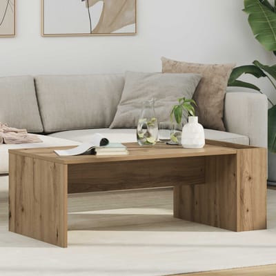 vidaXL - Salontafel - Artisan - Eiken - 95 - x - 50 - x - 34 - cm - Bewerkt - hout