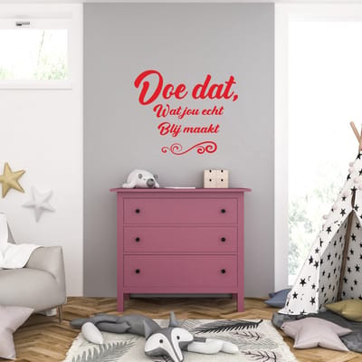 Muursticker - Doe Dat Wat Jou Echt Blij Maakt - 40,6 x 49,7 - Rood