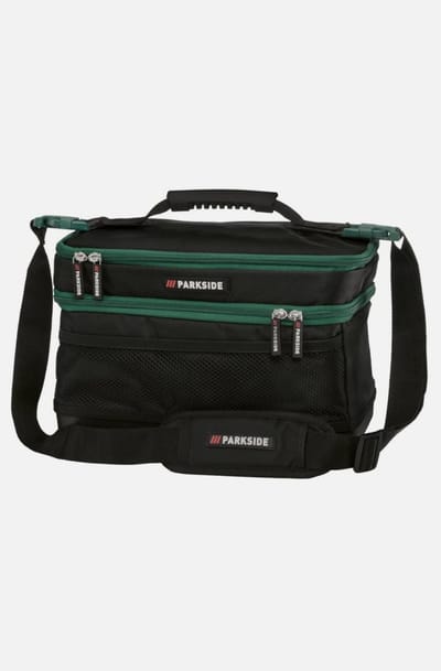 Parkside Lunchtas - Inhoud: 12 L - Kenmerk: met 2 vakken - Afmetingen: ca. 20 x 33 x 23 cm - Ideaal voor op kantoor, de camping, picknicks en barbecues - Met geïsoleerd compartiment om langer warm of koud te houden - Versterkte, waterdichte bodem