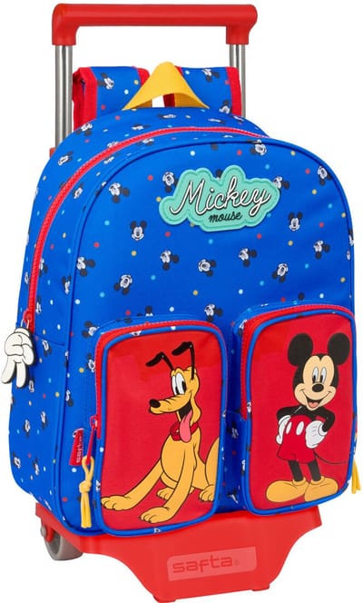 Schoolrugzak met Wielen Mickey Mouse Clubhouse Good day Blauw 28 x 34 x 10 cm