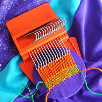 Mini Brei Machine - Weef Tool - Kleding Repareren - Snel en Eenvoudig - 12 of 14 Haken - Oranje