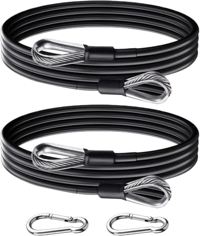 Fitness Kabel - Stalen Touw - Krachttraining Uitbreiden - Roestvrij Staal - 2 Stuks - Zwart