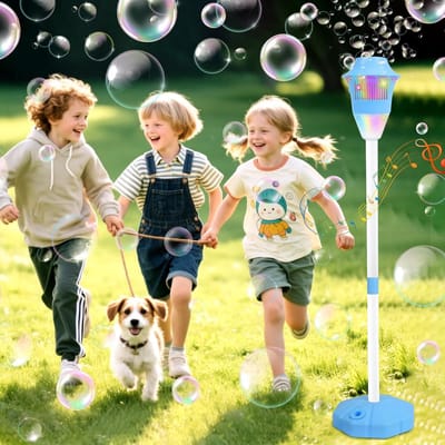Allecto plus - Staande bellenblaasmachine voor kinderen met lichten en muziek - Oplaadbaar - Elektronische bellenblaasgeneratoren - Verstelbare hoogte tot 129 cm