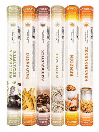Green tree wierook - wierook pakket - white sage - palo santo - smudge - frankincense - benzoe - white sage eucalyptus - cadeau set