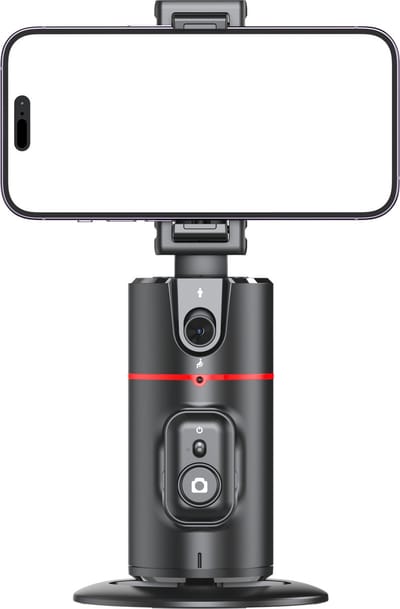 Casemania Automatisch Volgstatief - Vlog Selfie Tafel Stiatief met Beweginggsensor & Face Tracking - Extra Stabiel 360° Draaibaar AI Camera Statief met Bluetooth Afstandsbediening - Geschikt voor Telefoon en Camera