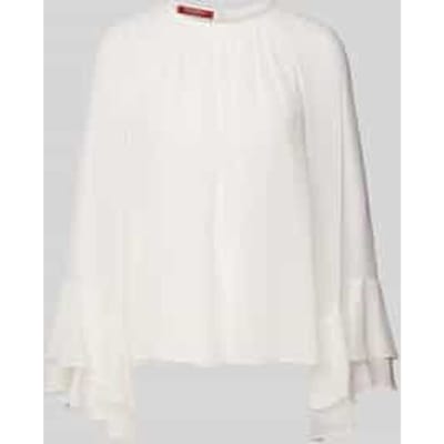 Regular fit zijden blouse met plooien, model 'ZEO'