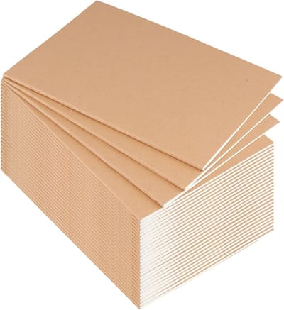 30 Stuks B5 Lege Notitieboekjes van Bruin Kraftpapier, 72 Pagina's, Ongevoerd Schrijfblok voor Creatief Schrijven, Reizen en Zakelijke Notities