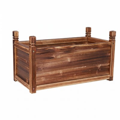 NordHaus Verhoogd Bloembed - Houten Plantenbak - Tuinplanter - Stevig Grenenhout - Donkerbruin 60 x 30 x 34 cm