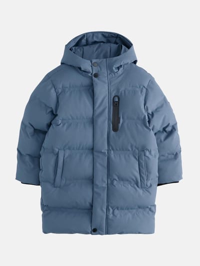 Next - Jongens - Waterdichte lange pufferjas met fleecevoering - Blauw
