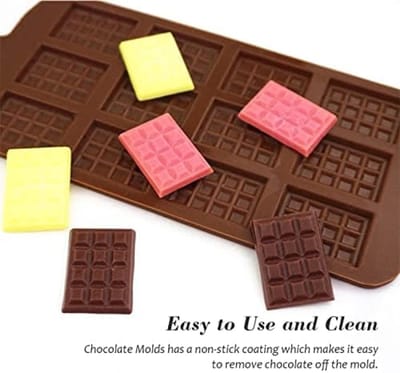 Mini Siliconen Chocoladevormen Set - 12 Holtes, Antiaanbaklaag