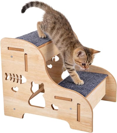 Hondentrap - Huisdierladder - Meubels Bereiken - Antislip Tapijt - 34x30x29.5cm - Houtkleurig