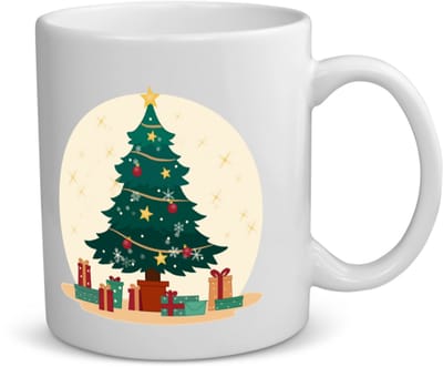 Akyol - kerst kerstboom koffiemok - theemok - Kerstmis - kerst beker - winter - kerst - christmas - kerst cadeau - 350 ML inhoud