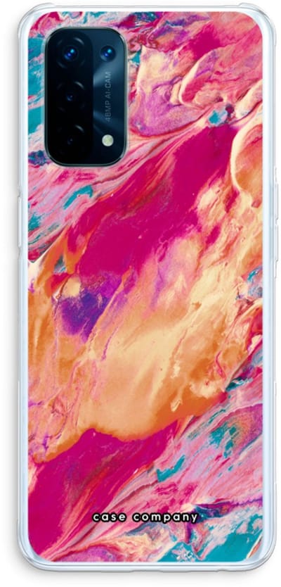 Case Company® - Hoesje geschikt voor Oppo A74 5G hoesje - Pastel Echoes - Soft Cover Telefoonhoesje - Bescherming aan alle Kanten en Schermrand