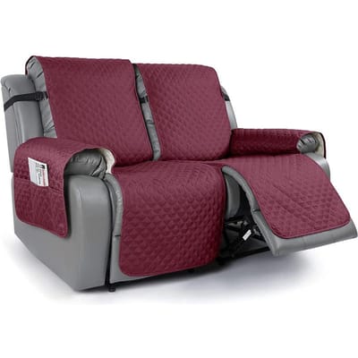 Housse de Fauteuil Inclinable 2 Places Antidérapante Housse de Canapé Réversible Protection pour Animaux de Compagnie Housse de Canapé
