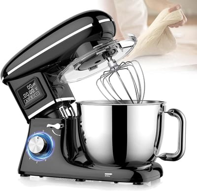 Tafelmixer - Keukenmachine - Grote hoeveelheden mixen - Krachtige koperen motor - 6.2L kom - Zwart
