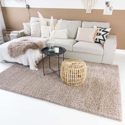 Hoogpolig vloerkleed - Shaggy Trend beige 60x110