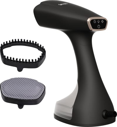 Simss® Opvouwbare Kledingstomer - Compact - Reisformaat - Krachtig - 1800W - Handstomer voor Kleding & Meubilair - 260ml - Zwart/Goud