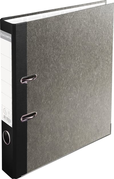 Exacompta 20x Prem'Touch® Ordner met hefboom - rug 50mm - A4 - Grijs-Zwarte rug - 9044B