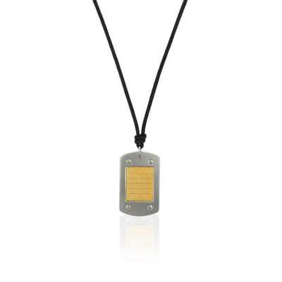 Orphelia HSG-015 - Ketting bicolor - Roestvrij staal / Katoen - Lengte verstelbaar