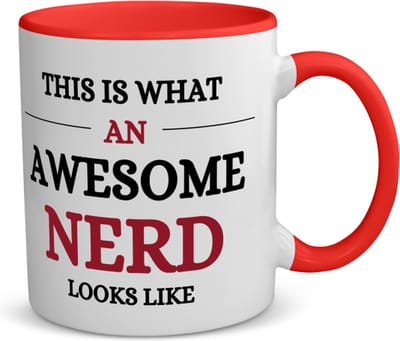 Akyol - an awesome nerd koffiemok - theemok - rood - Nerd - echte nerds - school - verjaardagscadeau - kado - gift - 350 ML inhoud