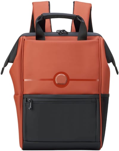 DELSEY Turenne Soft Rugzak – 14 Inch Laptopvak – 1,14 kg – Gerecycled Waterdicht PU – Smart Sleeve – Brick