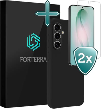 Hoesje Met 2x Screenprotector - Geschikt voor Samsung Galaxy S26 - Sterk & Shockproof - Telefoon Hoes - Back Cover - Siliconen Case - Zwart