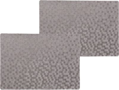 Wicotex luxe tafel placemats Stones - 2x stuks - PVC - grijs - 30 x 43 cm - met anti slip - en PU coating - Onderleggers