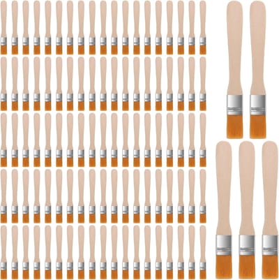 100 stuks 1/2 inch verfborstels met houten handvat, chipverfborstels voor muren, kasten en hekken schilderen, ideaal voor retoucheren en reinigen