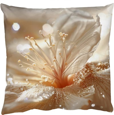 Sierkussens - Kussentjes Woonkamer - 50x50 cm - Bloem - Wit - Glitter - Goud - Modern