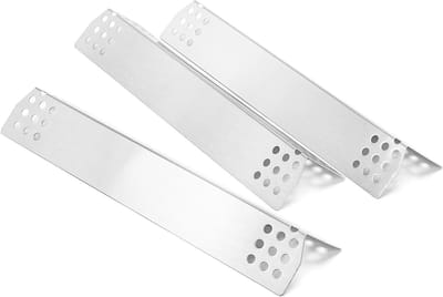37cm RVS BBQ Warmteplaat en Vlamverdeler voor Charbroil, Uniflame en Beefeater - 3-pack met Hittebescherming en Brandersdeksel
