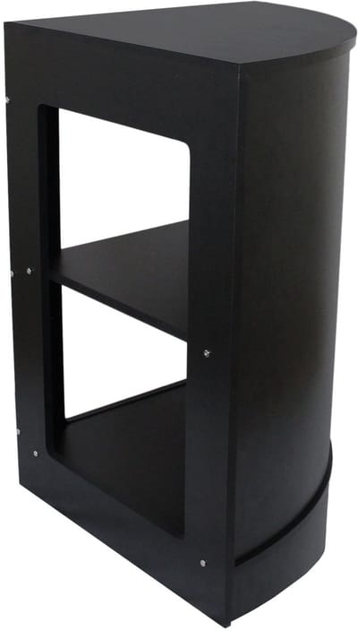 Detailhandel winkel hoekbalie cm60 - zwart - 60x60x90 cm - 2 planken