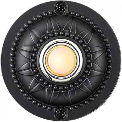 Drukknop Deurbel - Verlichte Knop - Toegang Verlenen - Waterdicht IJzer - 6.5cm Diameter - Zwart