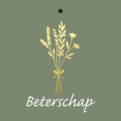 Cadeaukaartje - “Beterschap” - 20 Stuks - 7mm x 7mm - Wenskaartje - Met boorgaatje - Serie: GOLDY - Metallic goud relief - Kadokaartjes