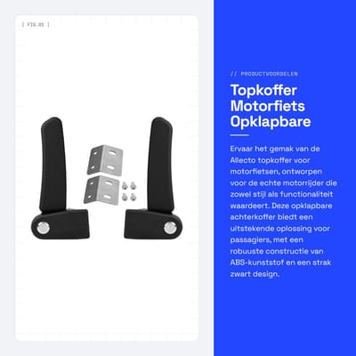 Dailygoods- Topkoffer Gloednieuw - Motorfiets - Achterkoffer - Armsteun - ABS-kunststof - Zwart - Dikte 39 mm - Motorbox