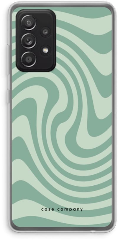 Case Company® - Hoesje geschikt voor Samsung Galaxy A52s 5G hoesje - Swirl Groen - Soft Cover Telefoonhoesje - Bescherming aan alle Kanten en Schermrand