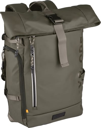 camel active EXPLORE Rolltop Rugzak van gerecycled nylon - Maat menswear-L - Kaki