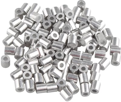 Dailygoody - 100 Stuks Aluminium Crimping Loop Mouw Clips - Kabeldraad Bevestiging - Roestvrij en Duurzaam - Geschikt voor 2.0mm Draad - Corrosie