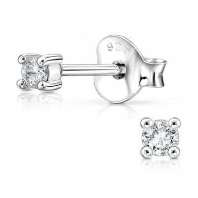 La Rosa Princesa Mini Oorknoppen Zirkonia Steentjes Zilver | 2mm