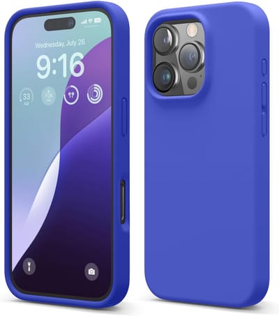 Solid hoesje Soft Touch Liquid Silicone Flexible TPU Rubber - Geschikt voor: iPhone 16 - Kobaltblauw