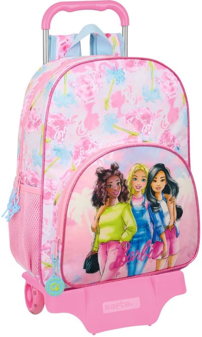Schoolrugzak met Wielen Barbie Painterly Roze Hemelsblauw 33 x 42 x 14 cm