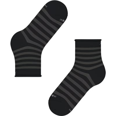 Burlington Swansea drukvrije rolrand katoen sokken dames zwart - maat 36-41