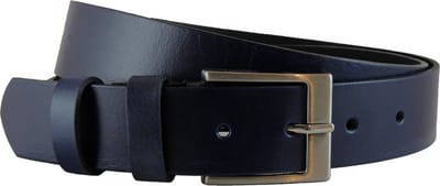 Houtkamp Blauwe Leren Jeans Riem voor Dames en Heren - Unisex Ceintuur - 38 mm breed - Broekriem Leer - Blauw - Riemmaat 95